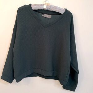 Cotelac Textured Knit Top – Dark Evergreen, Size 2 (US 8–10)